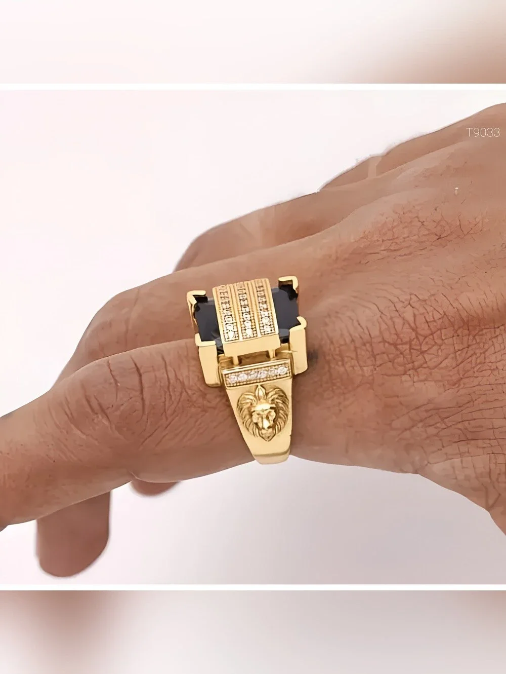 Mens Lions Head statement ring, Sz.11